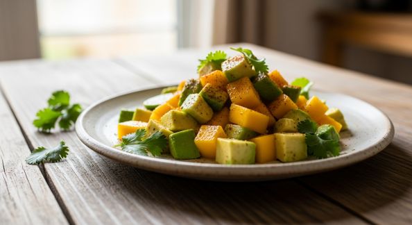 Salade d’Avocat et Mangue aux Épices Douces