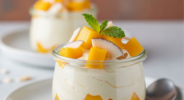 Dessert Minute : Mousse Coco-Mangue Express