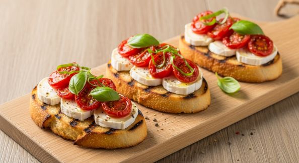 Bruschetta au Chèvre et Tomates Confites