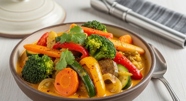 Délices Végétariens : Un Curry de Légumes Coloré