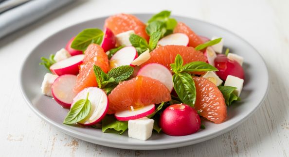 Salade de Radis et Pamplemousse au Miel de Lavande