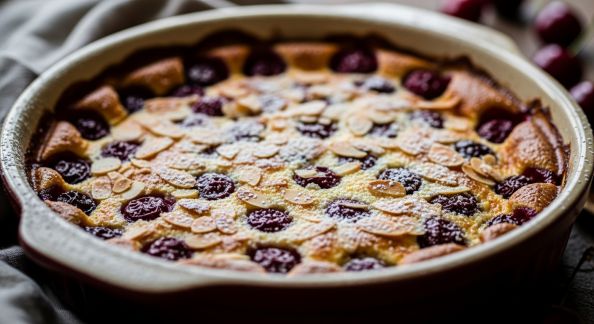 Clafoutis cerises-amandes : classique intemporel