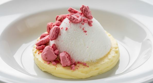 Île flottante aux pralines roses : twist moderne