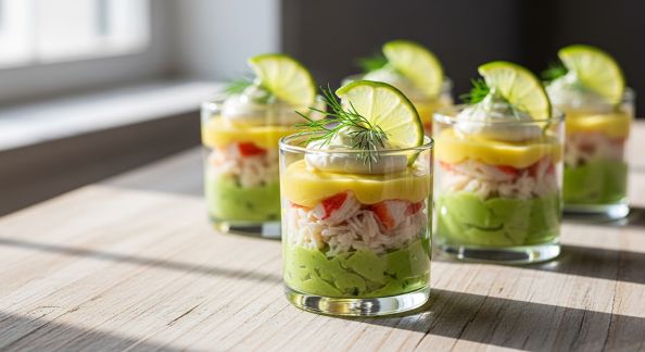 Verrines de Crabe à l’Avocat et Lime