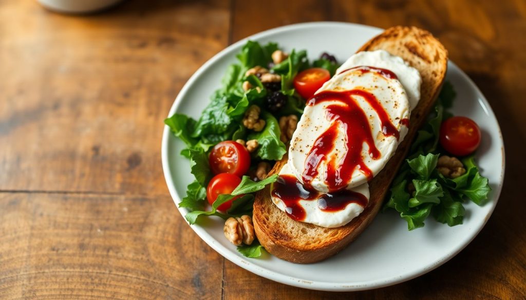 Salade gourmande et toast de crottin de chèvre chaud : une entrée qui va vous faire fondre