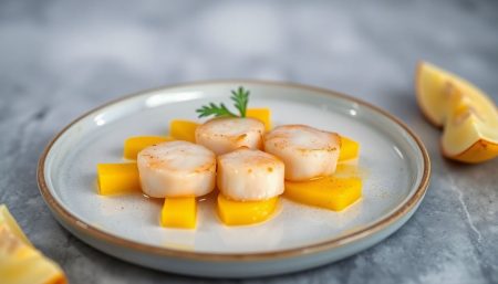 Carpaccio de Saint-Jacques à la mangue : une entrée fraîche et savoureuse