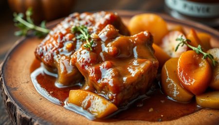 Joues de porc confites au cidre et miel : la recette gourmande qui fait fondre de plaisir