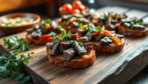 Recette gourmande : Tartines de bœuf en lamelles pour un apéro réussi